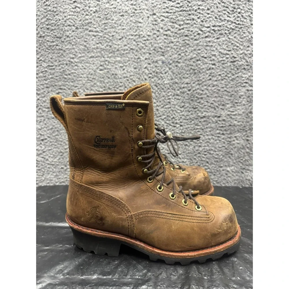 Chippewa Leather‎ Paladin Waterproof Steel Toe Logger Boots Mens Size 10.5W US